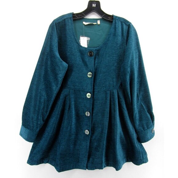 Soft Surroundings Top Small Velour Button Up Tunic Blouse Peasant NEW - Picture 1 of 11
